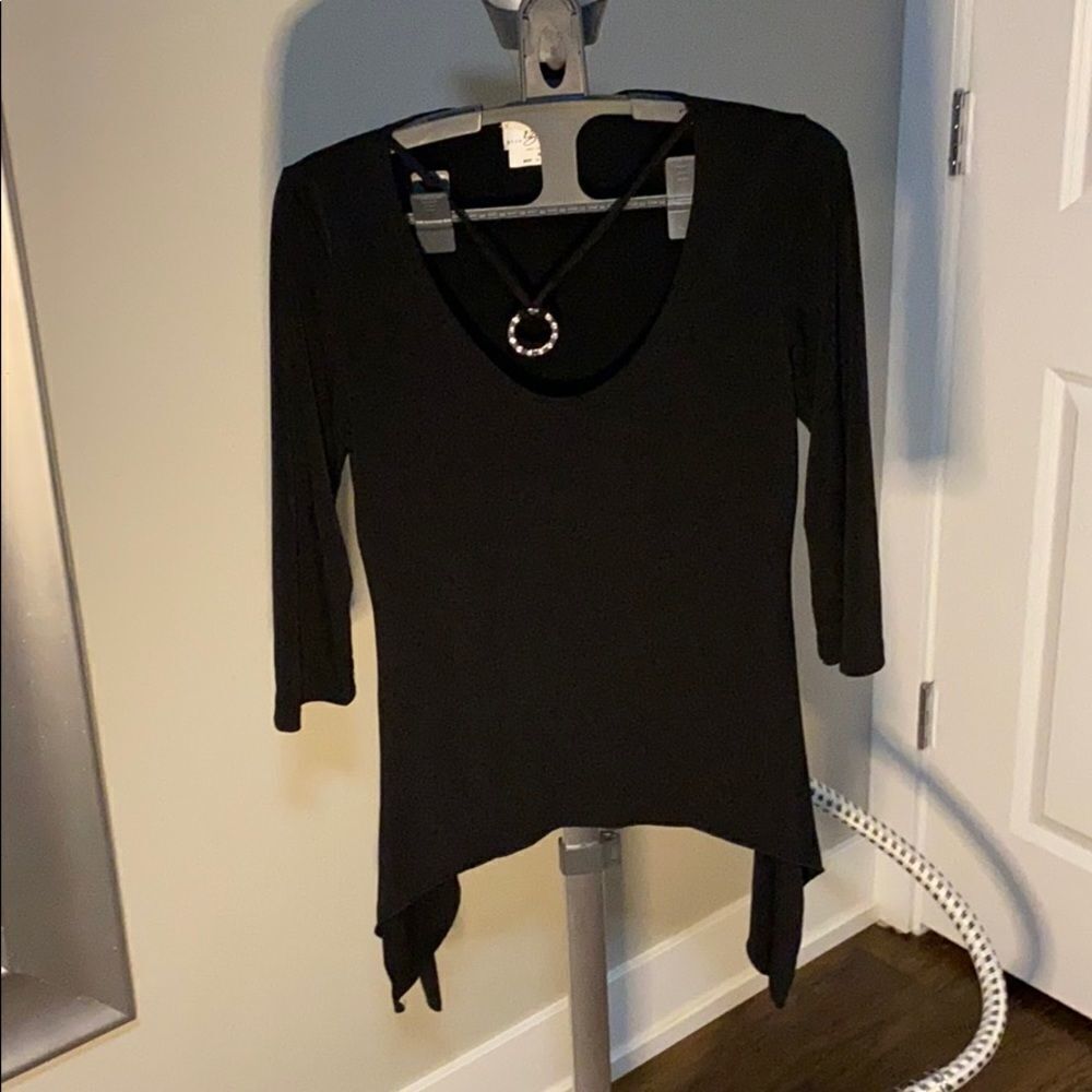 IZ Byer California black pull over blouse size M
